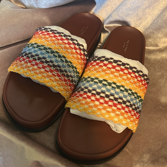 Rag & Bone Bailey Multi Color Knit Slides Sandals Slippers Size EU 41/11 - Picture 11 of 17